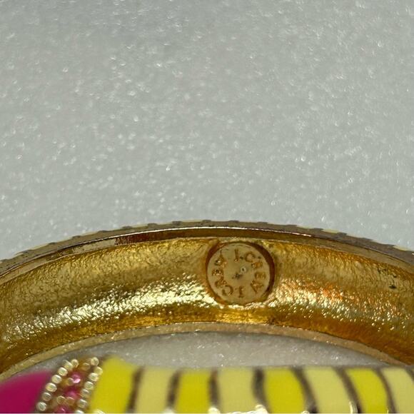 J. Crew Gold and Pink Statement Bangles - Picture 3 of 5
